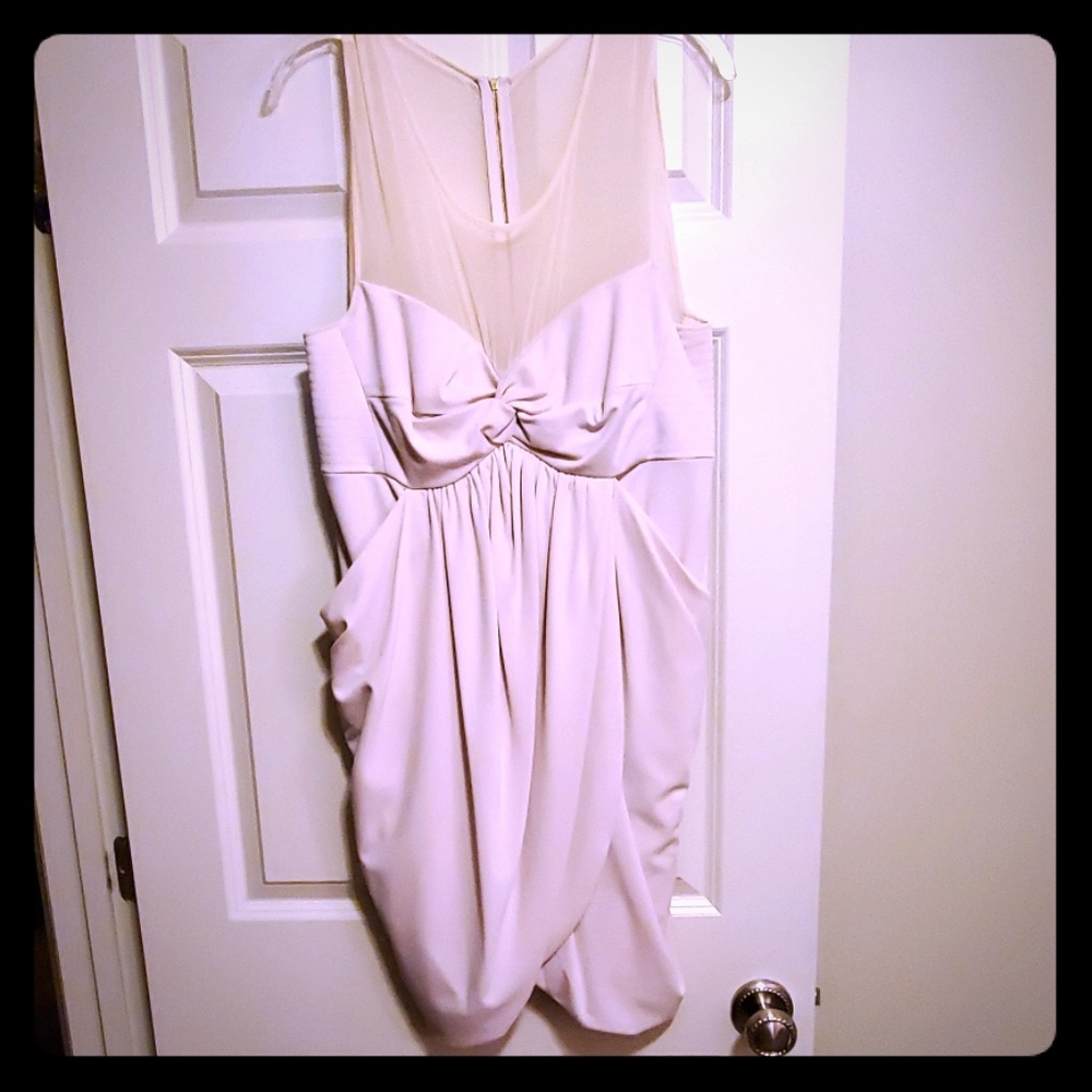 Cocktail dress with mesh top